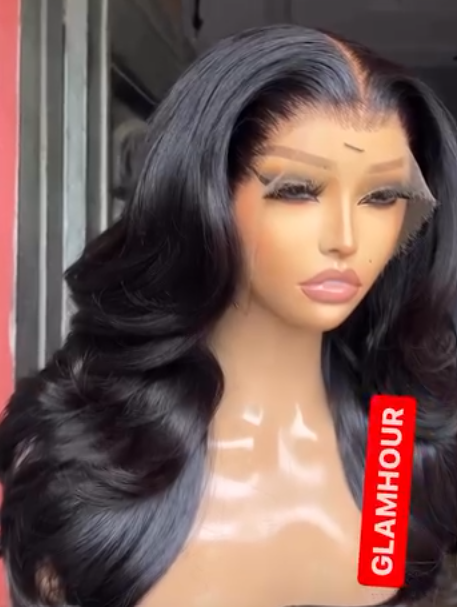 Peruvian Lace Frontal Wig 1B 30 inches