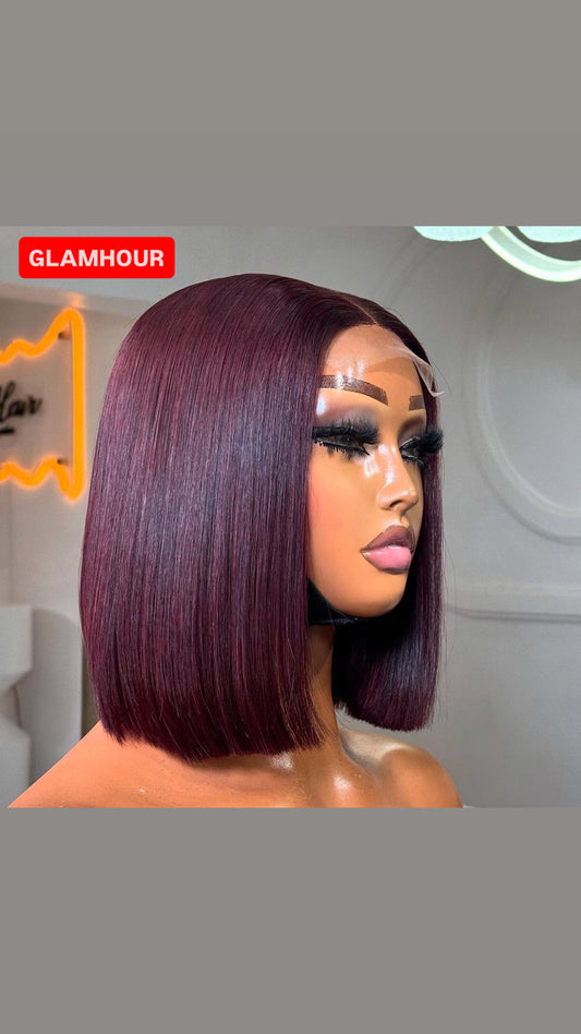 Double Drawn Lace Frontal 12 inches- Maroon