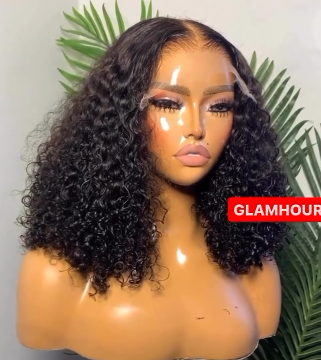 Peruvian Jelly Curly HD Frontal Wig 4/27/4 - 14 inches
