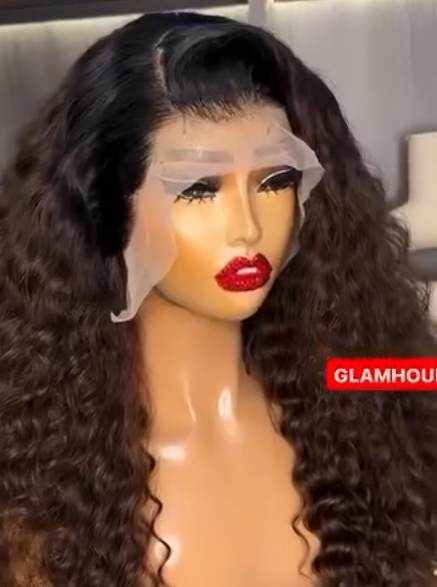 Peruvian Curly Lace Frontal Wig 4/27/4 - 16 inches