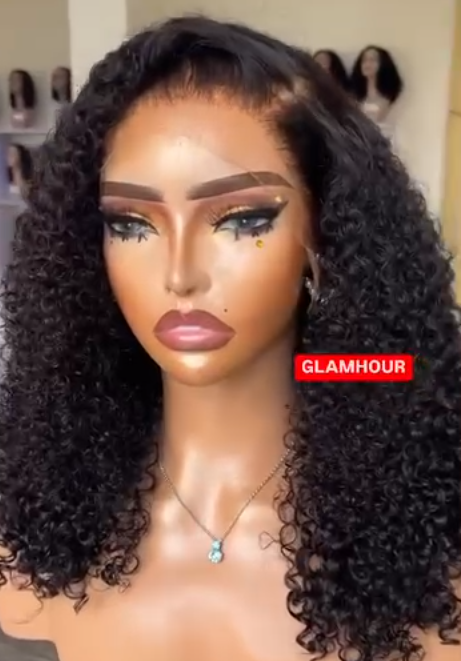 Peruvian Curly Lace Frontal Wig 4/27/4 - 18 inches