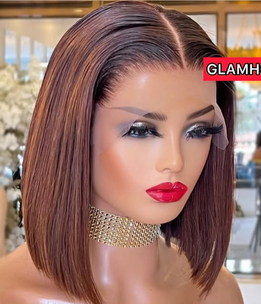 Super Double Drawn (SDD) Luxury Lace Frontal Wig 1B 14 inches