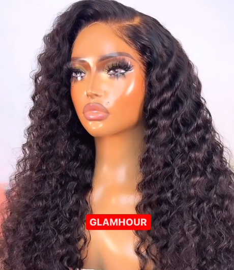Peruvian Water Wave Lace Frontal Wig  1B 28 inches